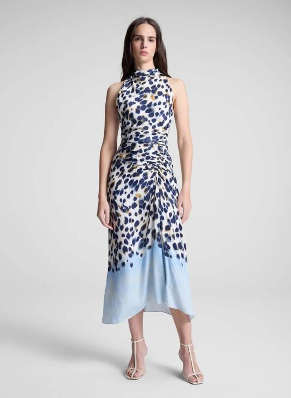 ALC Grace Printed Midi Skirt in Navy Light Blue 10